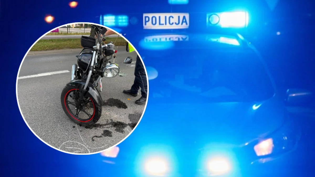 Wypadek w Piotrkowie. Motocyklista trafił do szpitala
