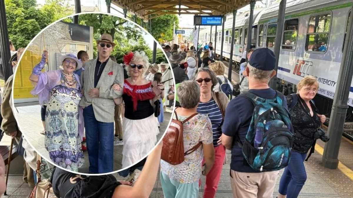Znane postaci powitają pasażerów PKP. Filmowy Piotrków na dworcu