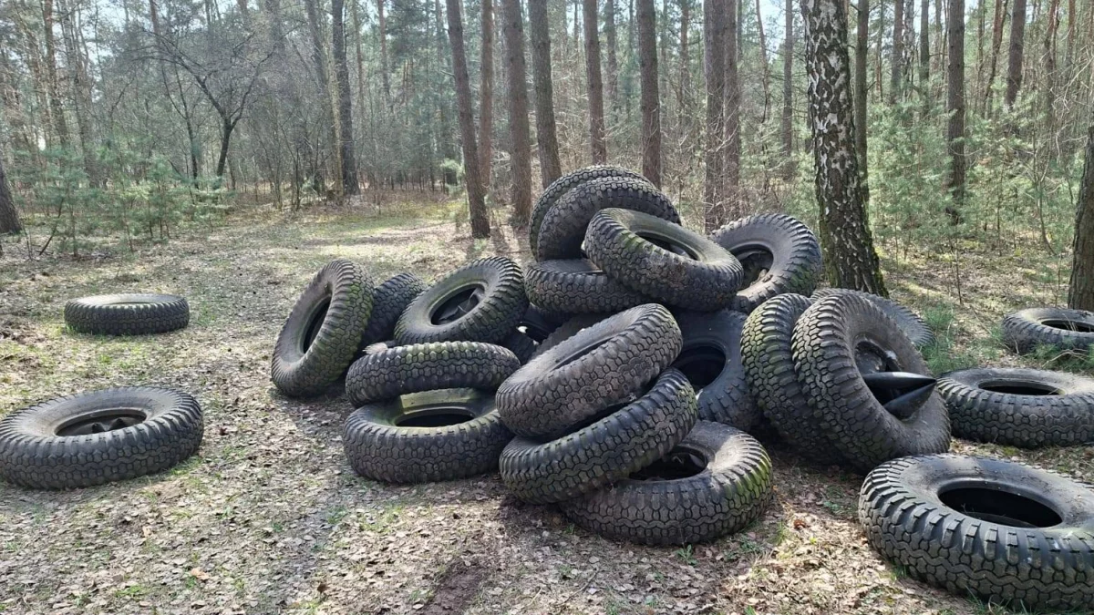 Sterta opon wyrzuconych w lesie. Nadleśnictwo w Piotrkowie szuka sprawcy!