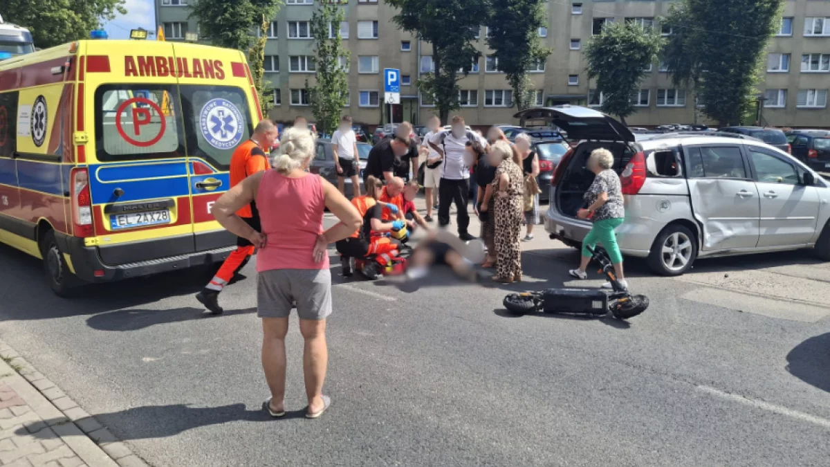 Wypadek na hulajnodze w Piotrkowie. 16-latek trafił do szpitala