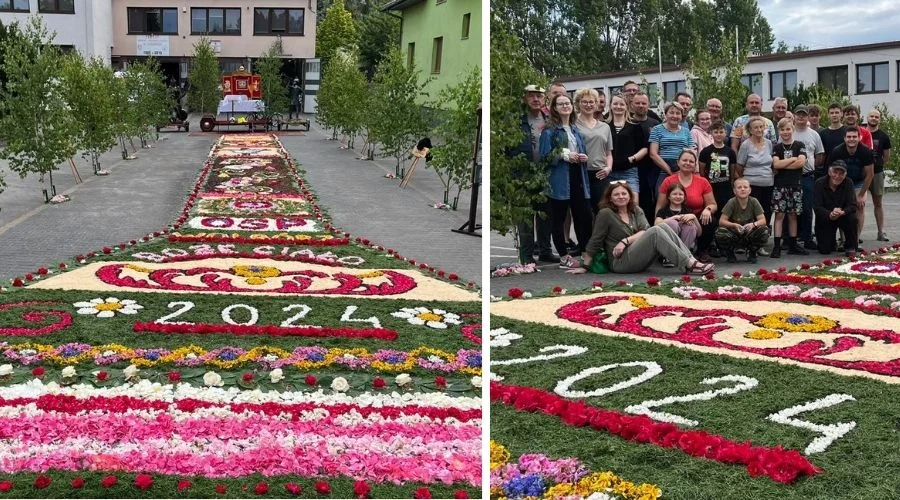 Kwietny dywan na Boże Ciało. To już tradycja w gminie Wolbórz - Zdjęcie główne