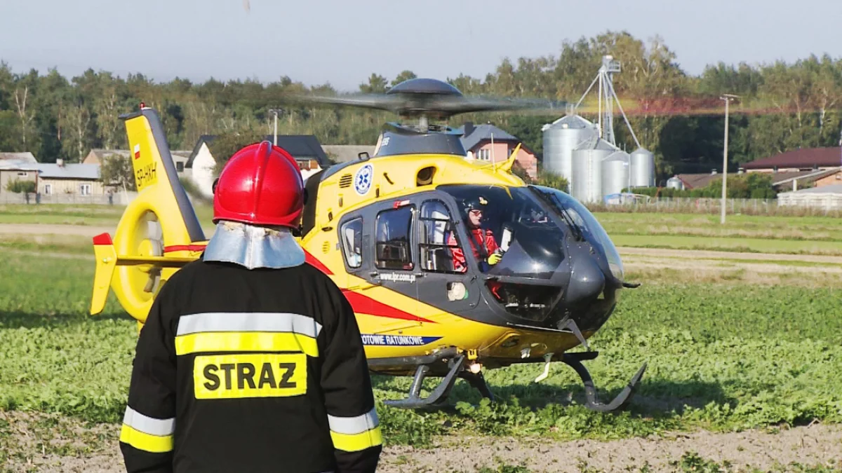Wypadek w powiecie piotrkowskim. Na miejscu lądował LPR