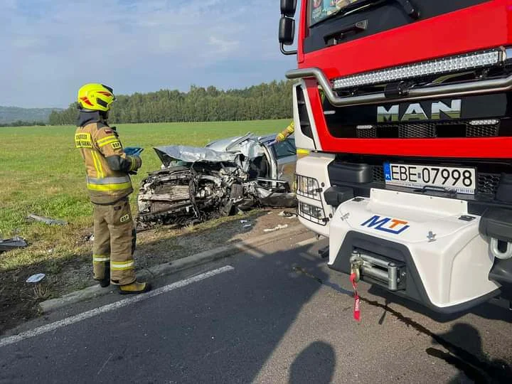 Śmiertelny wypadek. Osobówka zderzyła się z ciężarówką. Są utrudnienia w ruchu! - Zdjęcie główne