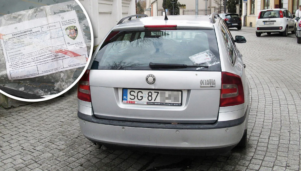 Porzucona skoda szpeci starówkę Piotrkowa. Mieszkańcy pytają, dlaczego straż miejska jej nie usunie - Zdjęcie główne