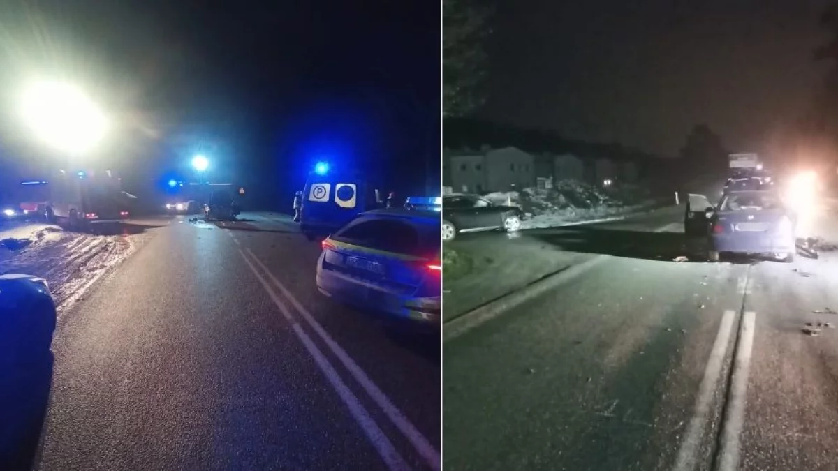 Czołowe zderzenie niedaleko Piotrkowa. Droga zablokowana, na miejscu wszystkie służby [ZDJĘCIA] - Zdjęcie główne