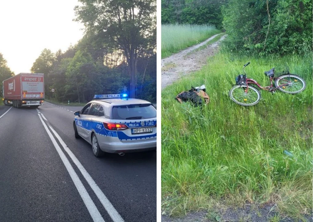 Pijany rowerzysta zderzył się z tirem. Mężczyzna trafił do szpitala - Zdjęcie główne