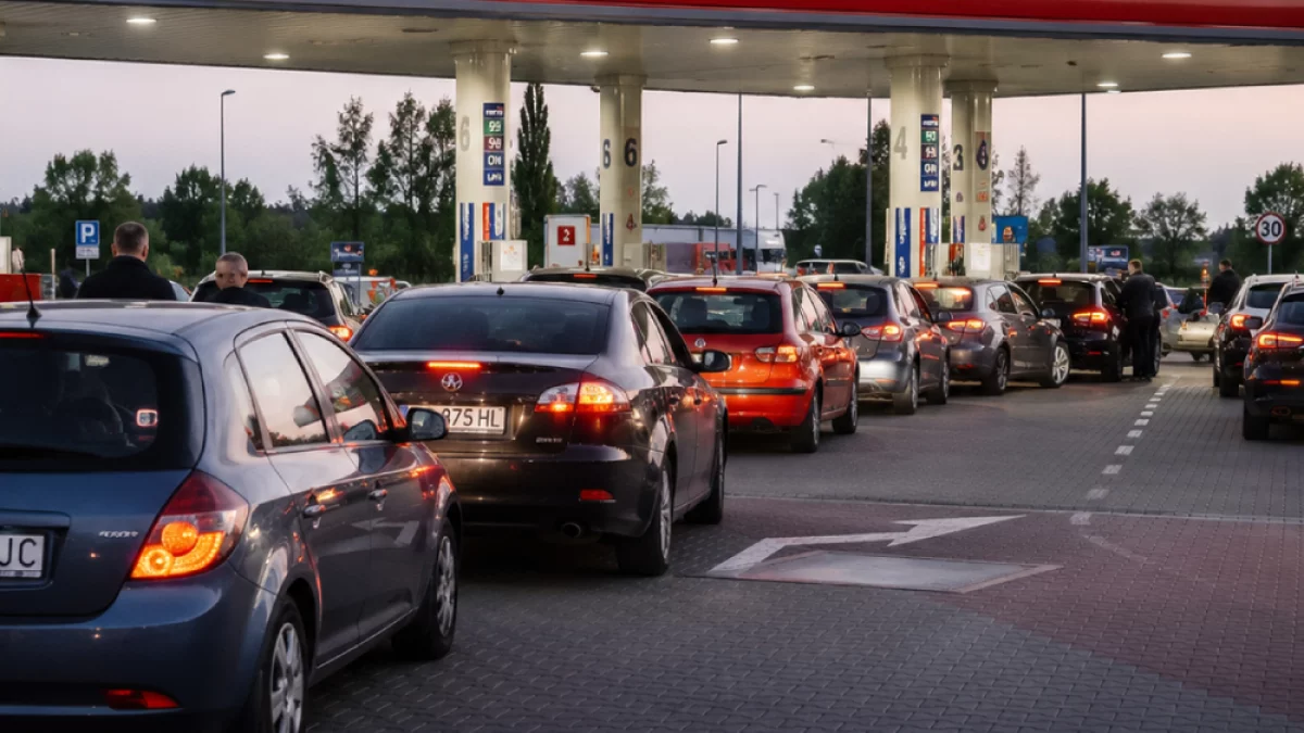 Kolejki na stacjach w Piotrkowie. Kierowcy chcą zdążyć przed północą