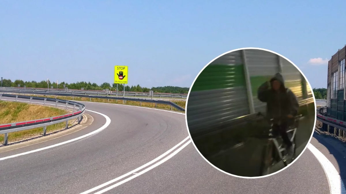 Kolumbijczyk zgubił się na A1. Na autostradę wjechał rowerem