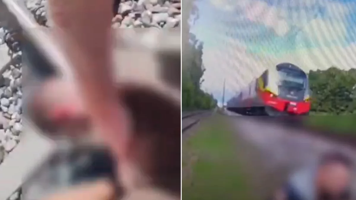 Dramatyczne sceny na torach. Policjanci z Piotrkowa pokazali film z akcji