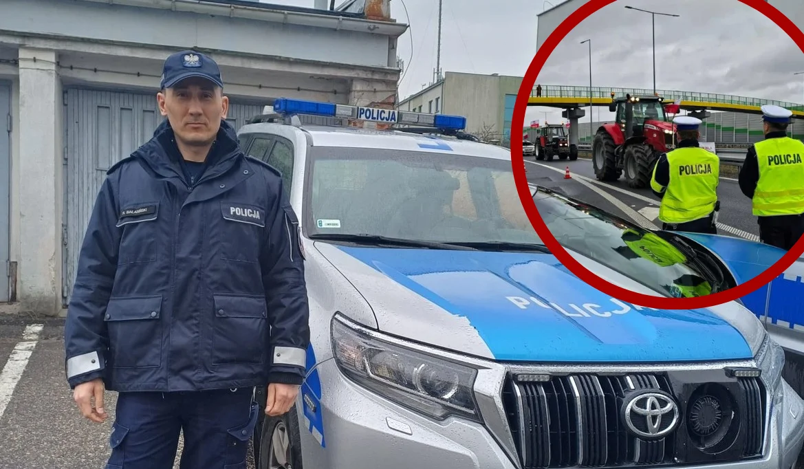 Dostał zawału podczas strajku rolników. Pomogli policjanci z naszego regionu - Zdjęcie główne