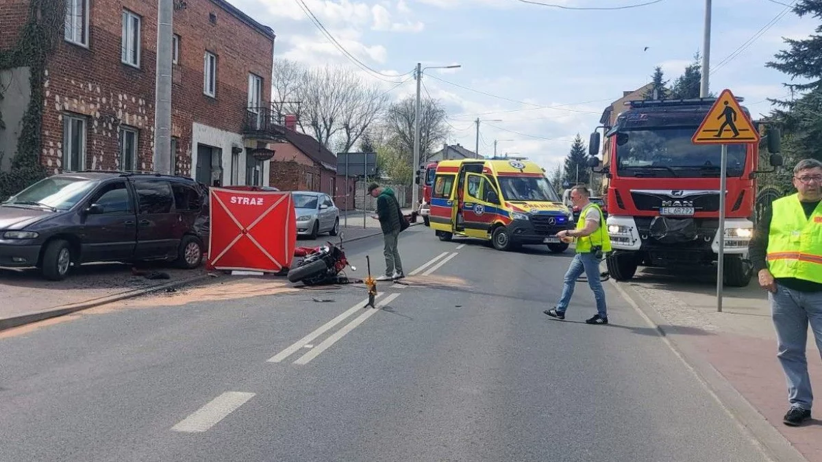 Tragiczny wypadek w regionie. Motocyklista śmiertelnie potrącony przez samochód