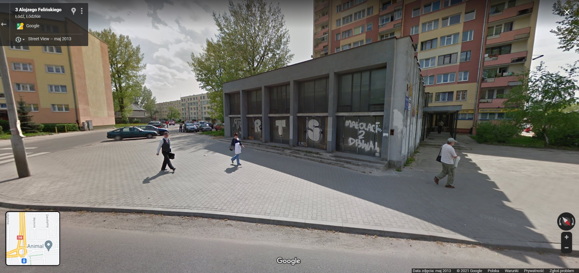 Mieszkańcy Górnej w Łodzi przyłapani przez Google Street View