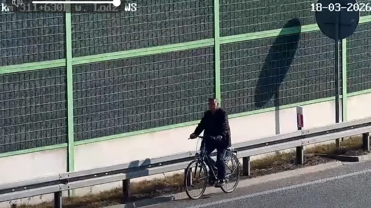 Szalony rajd rowerem po autostradzie. Skończył pod eskortą policji