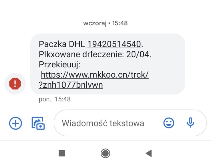 Uwaga łodzianie! Oszuści w zmasowanej akcji SMS-owej. Chcą wyłudzić nasze dane (fot. dzięki uprzejmości czytelnika TuŁódź.pl)