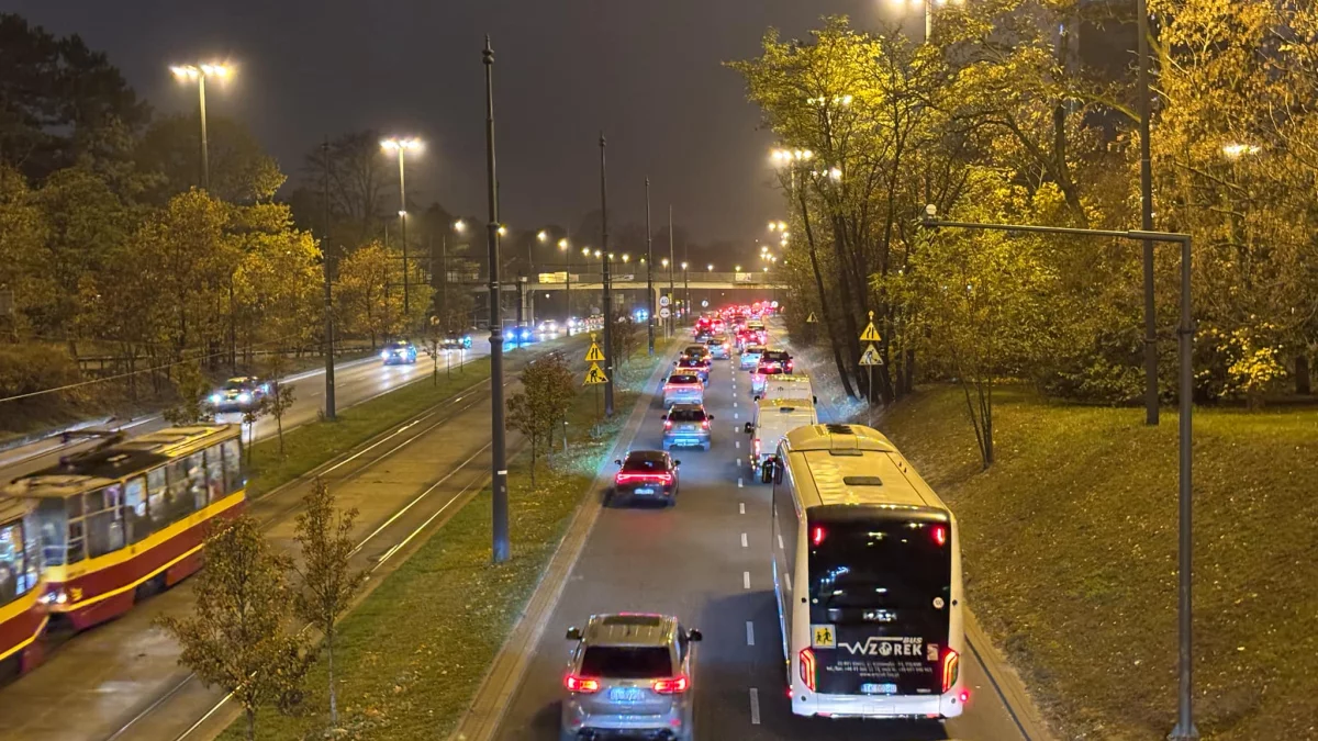 Uwaga na korki. Na trasie W-Z na al. Mickiewicza w Łodzi zator [ZDJĘCIA] - Zdjęcie główne