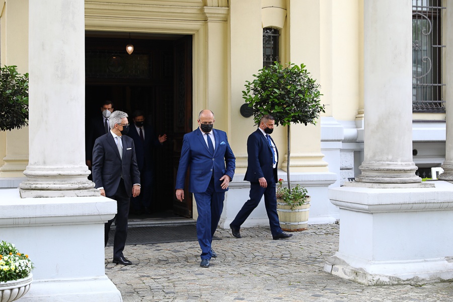 Łódź. W Pałacu Herbsta w Łodzi odbyło się spotkanie przedstawicieli państw Grupy Wyszehradzkiej (fot. Michał Pietrzak - TuŁódź.pl)