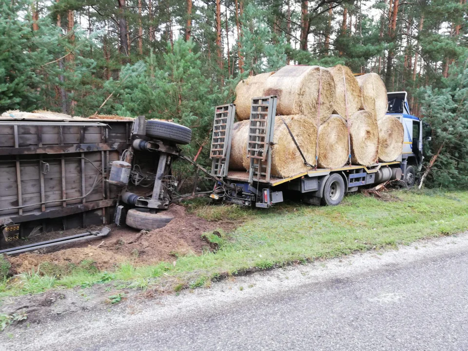 Ciężarówka z sianem uderzyła w drzewo. Nie żyje kierowca [FOTO] - Zdjęcie główne