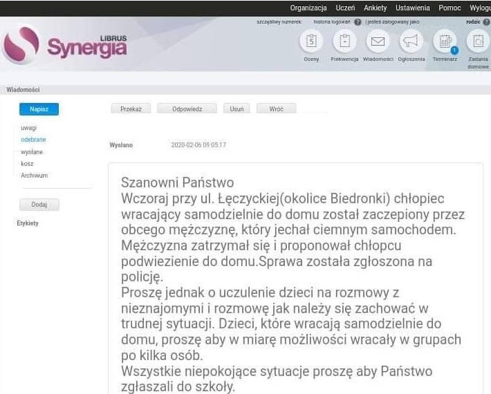 Trzecioklasista zaczepiany przez mężczyznę niedaleko podstawówki! SP nr 5 wydała specjalny komunikat - Zdjęcie główne