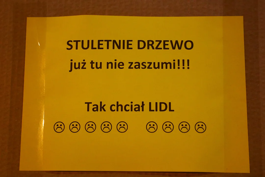 Protest pod Lidlem w Łodzi