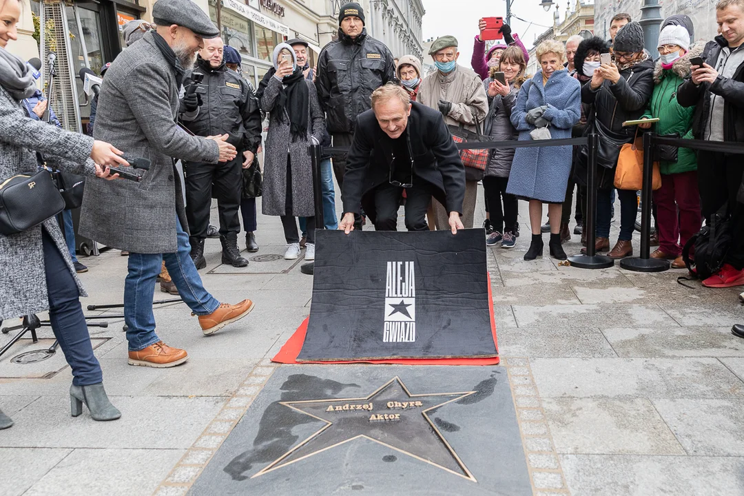 Andrzej Chyba odsłonił swoją gwiazdę w Łódzkiej Alei Gwiazd