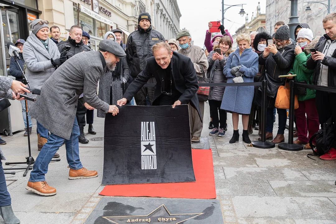 Andrzej Chyba odsłonił swoją gwiazdę w Łódzkiej Alei Gwiazd