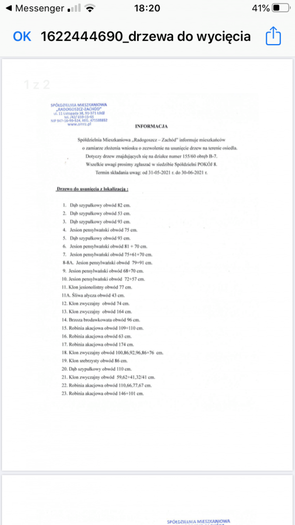 Mieszkańcy Ragogoszcza przeciwni wycince 42 drzew pod budowę betonowych garaży. (nadesłane przez mieszkańców osiedla) |wiadomości łódzkie | Łódź | TuŁódź