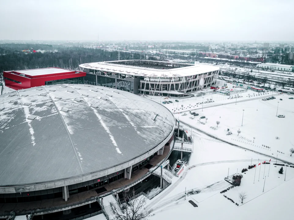 Piękny widok na Stadion Króla z lotu ptaka