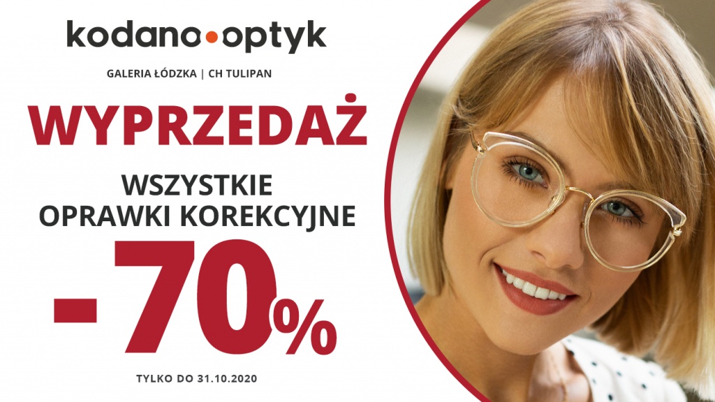 70% rabatu na WSZYSTKIE oprawki w KODANO Optyk! - Zdjęcie główne