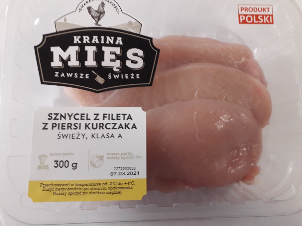 Wycofanie jednej partii produktu sznycel z fileta z kurczaka ze względu na wykrycie obecności bakterii Salmonella Enteritidis (fot. gov.pl)