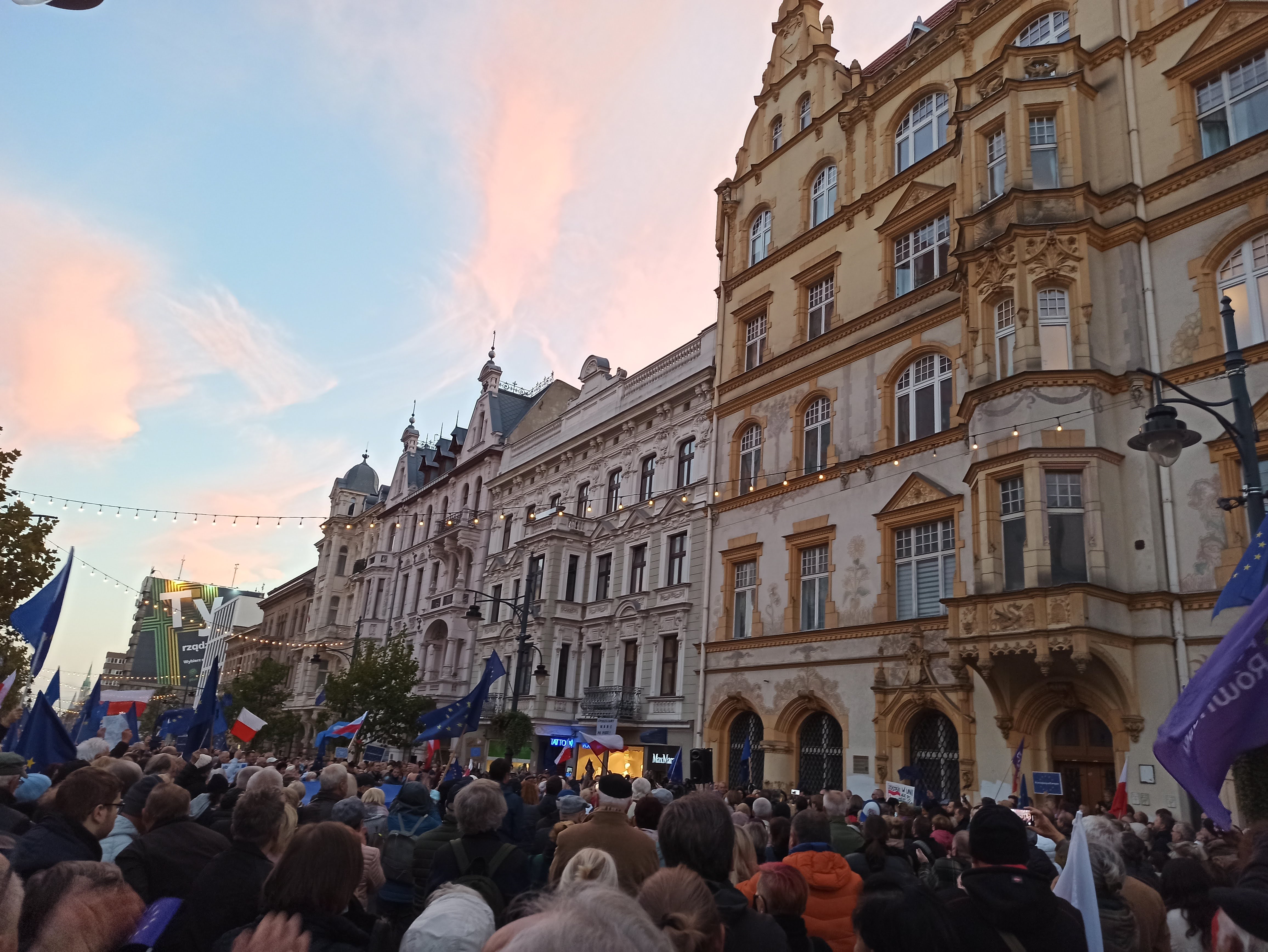 Protest na ulicy Piotrkowskiej w Łodzi