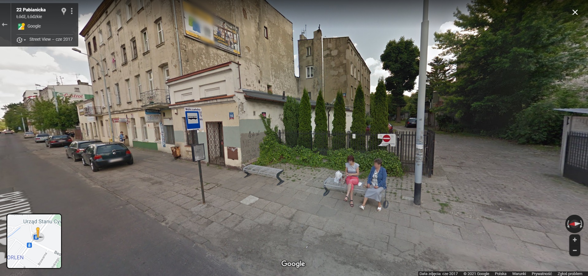 Mieszkańcy Górnej w Łodzi przyłapani przez Google Street View