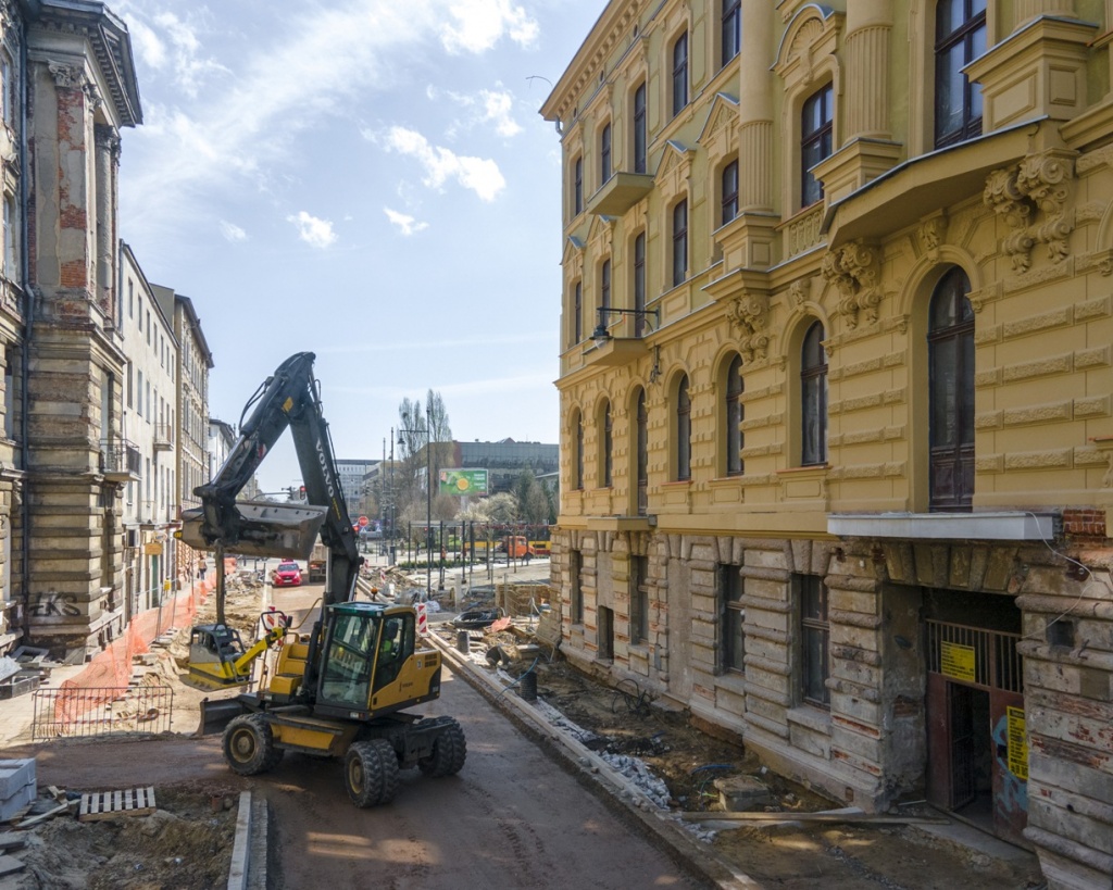 Ulica Rewolucji 1905 roku w Łodzi to obecnie wielki plac budowy (fot. UMŁ) |wiadomości łódzkie | Łódź | TuŁódź