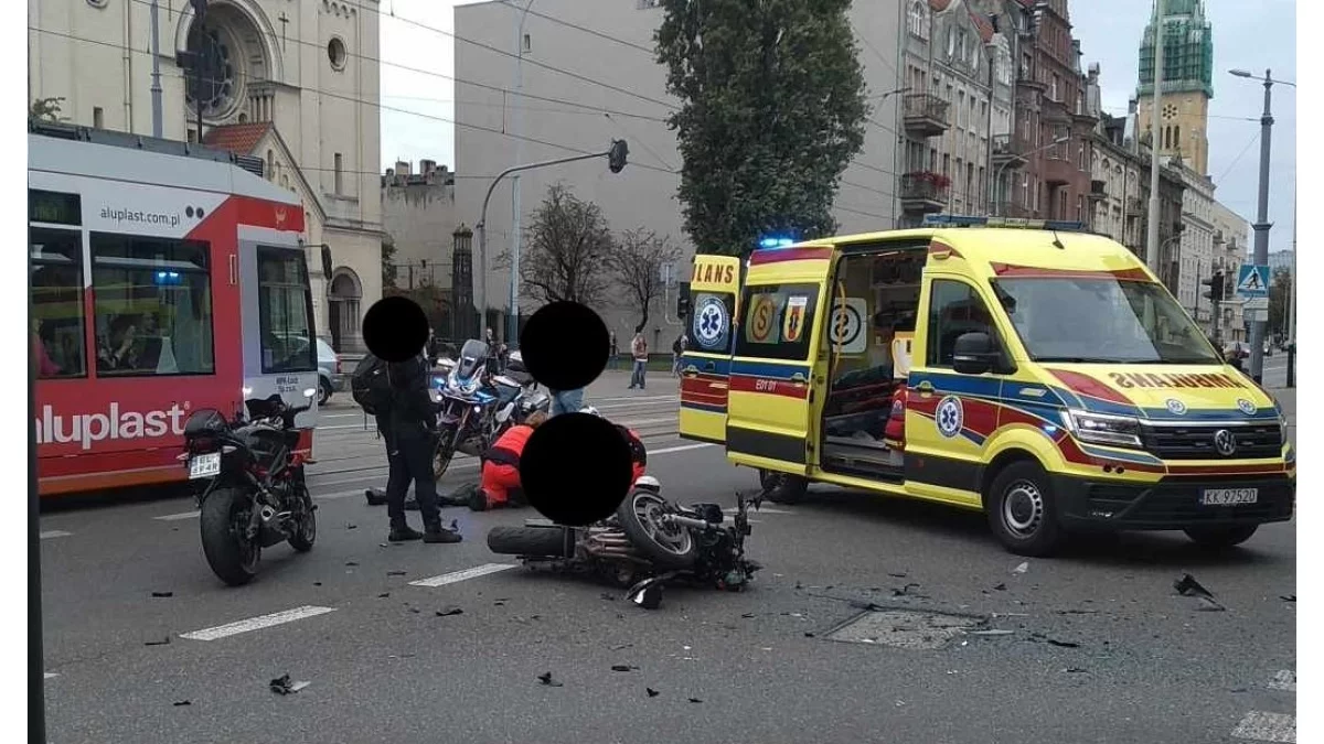 Wypadek na Milionowej w Łodzi. Ranny został motocyklista - Zdjęcie główne