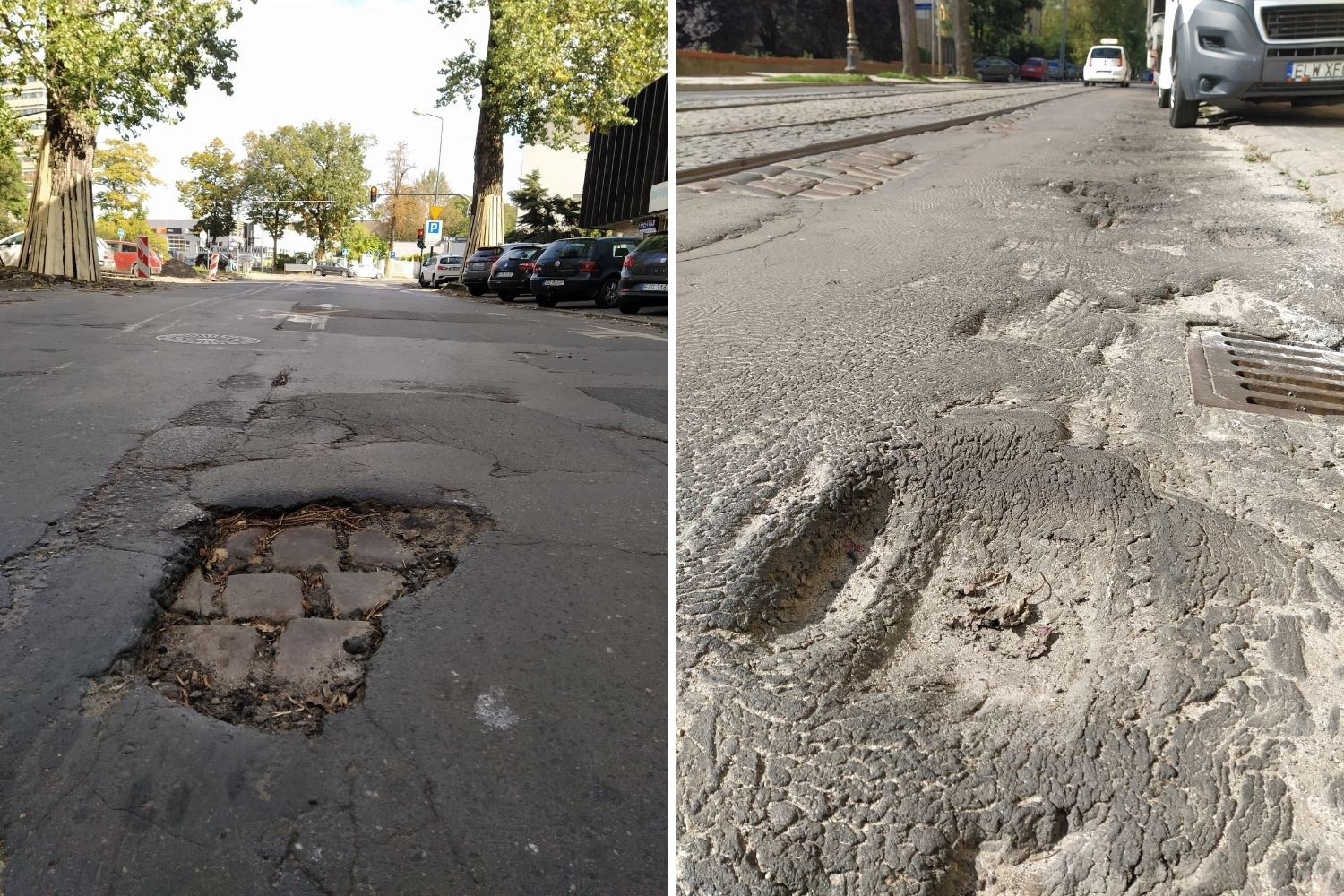 Dziurawe drogi w Łodzi zmorą kierowców