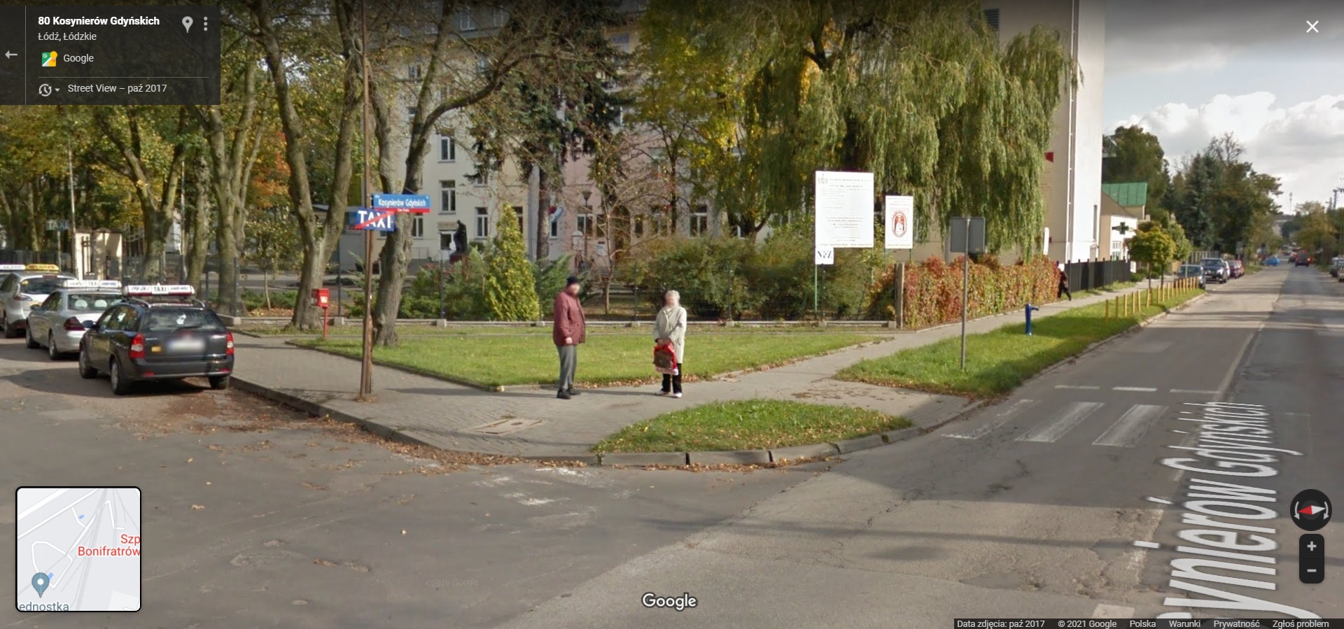 Mieszkańcy Górnej w Łodzi przyłapani przez Google Street View