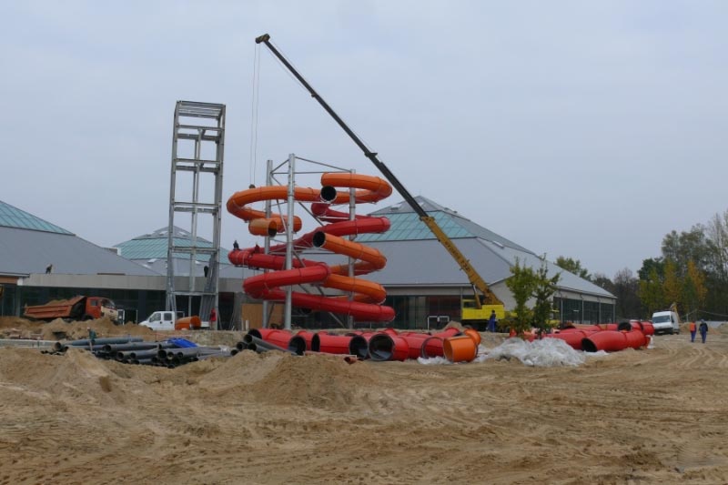 Aquapark Fala. Budowa nowych, zewnętrznych atrakcji, marzec 2020 (fot. UMŁ) |wiadomości łódzkie | Łódź | TuŁódź