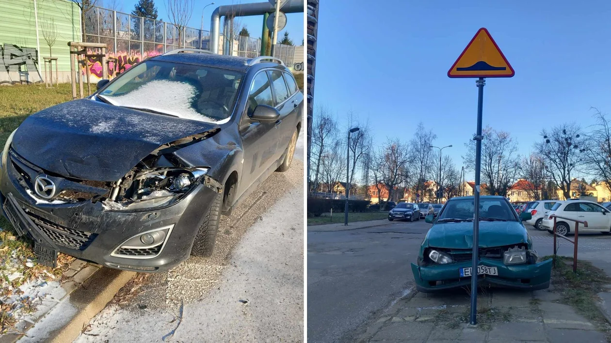 Te samochody rozbito w łódzkich kolizjach. Stoją tam od wielu dni - Zdjęcie główne