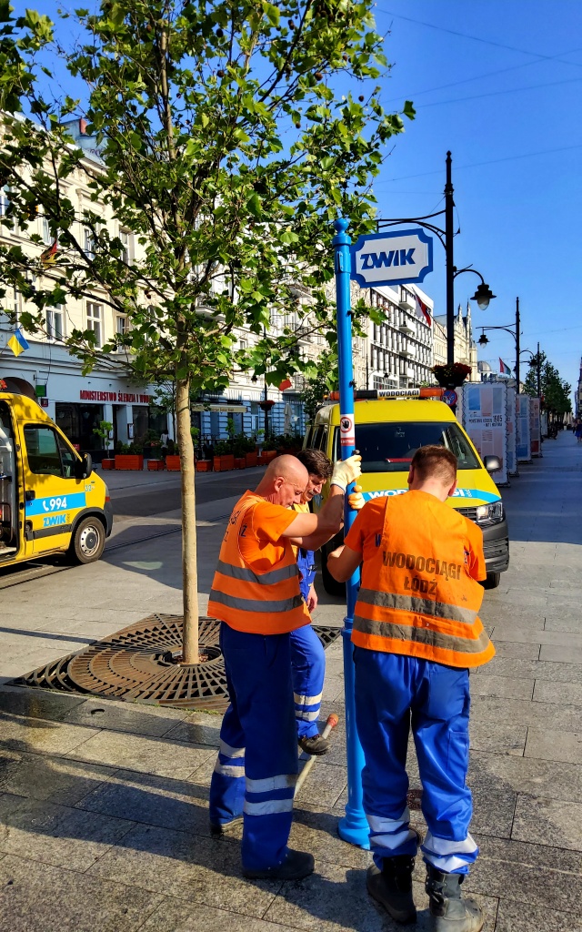 Kurtyny wodne na Piotrkowskiej. Łodzianie będą mieli gdzie się schłodzić w upalne dni (fot. ZWIK)