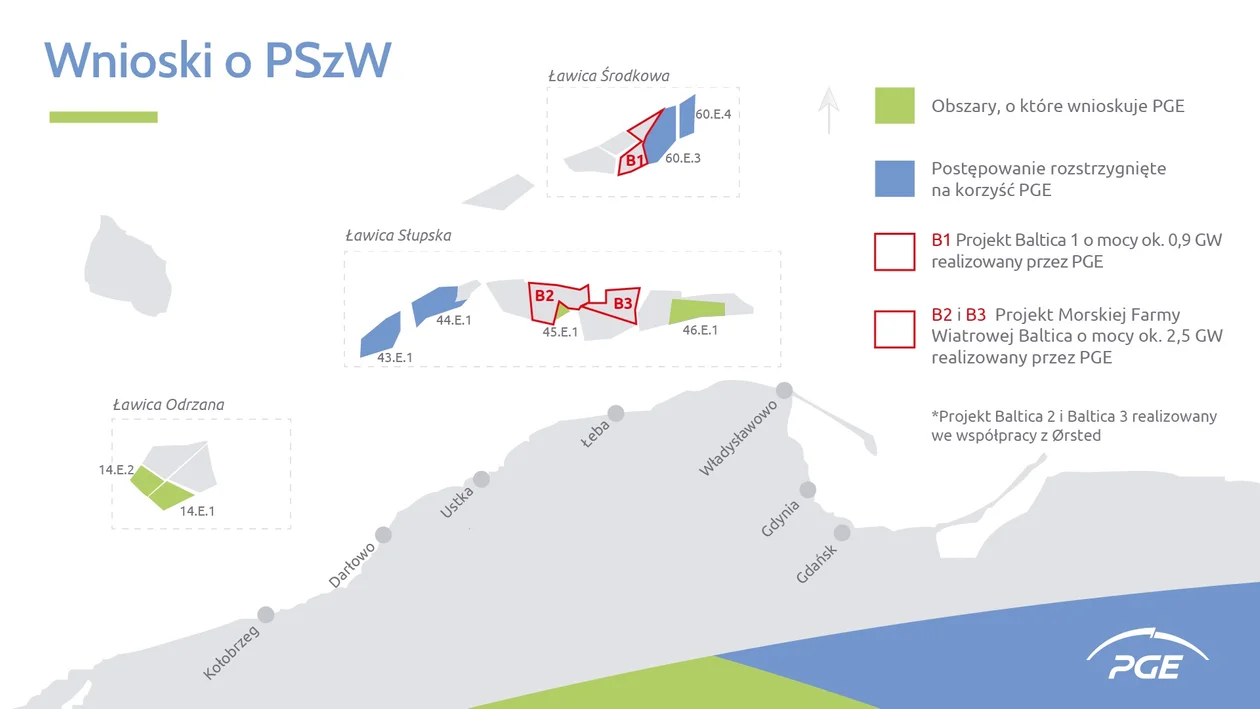 Stanowisko prezesa PGE Wojciecha Dąbrowskiego ws. rozstrzygnięcia na korzyść PGE kolejnych postępowań dotyczących nowych pozwoleń lokalizacyjnych (PSzW) dla morskich farm wiatrowych dla obszarów 60.E.4. i 44.E.1. - Zdjęcie główne