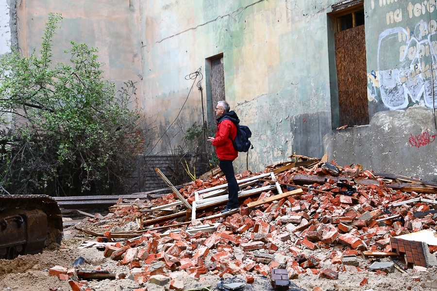 Kamienica Łódź. Rozbiórka kamienicy przy ul. Kilińskiego 49 w Łodzi (fot. Michał Pietrzak - TuŁodź.pl)