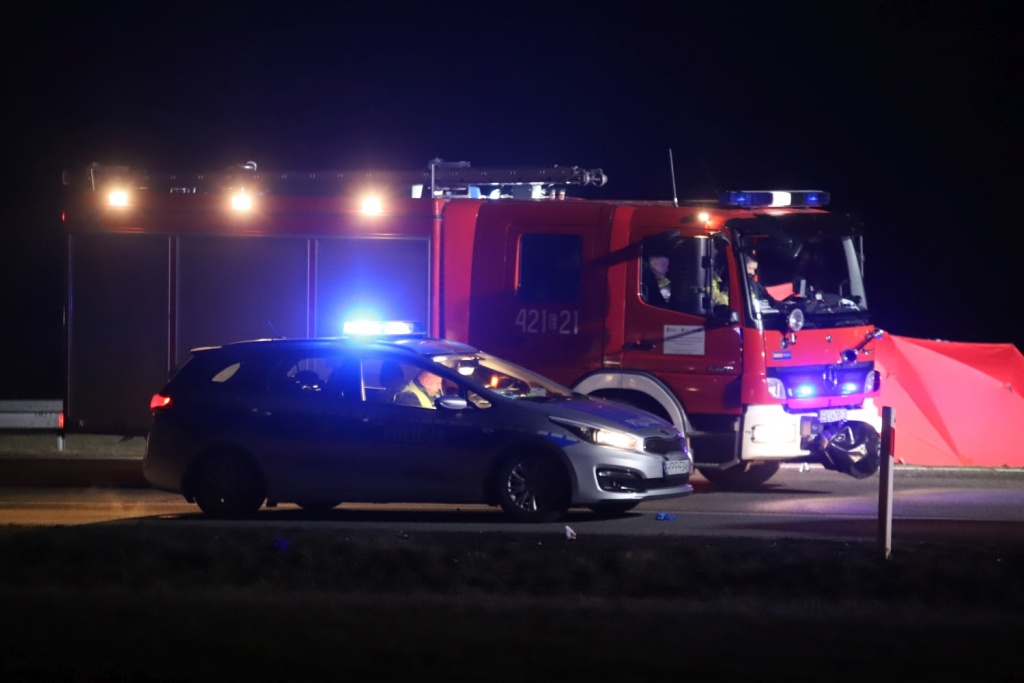 Śmiertelny wypadek pod Kutnem. Zginął kierowca, który jechał pod prąd (fot. Bartosz Nowak / KCI)