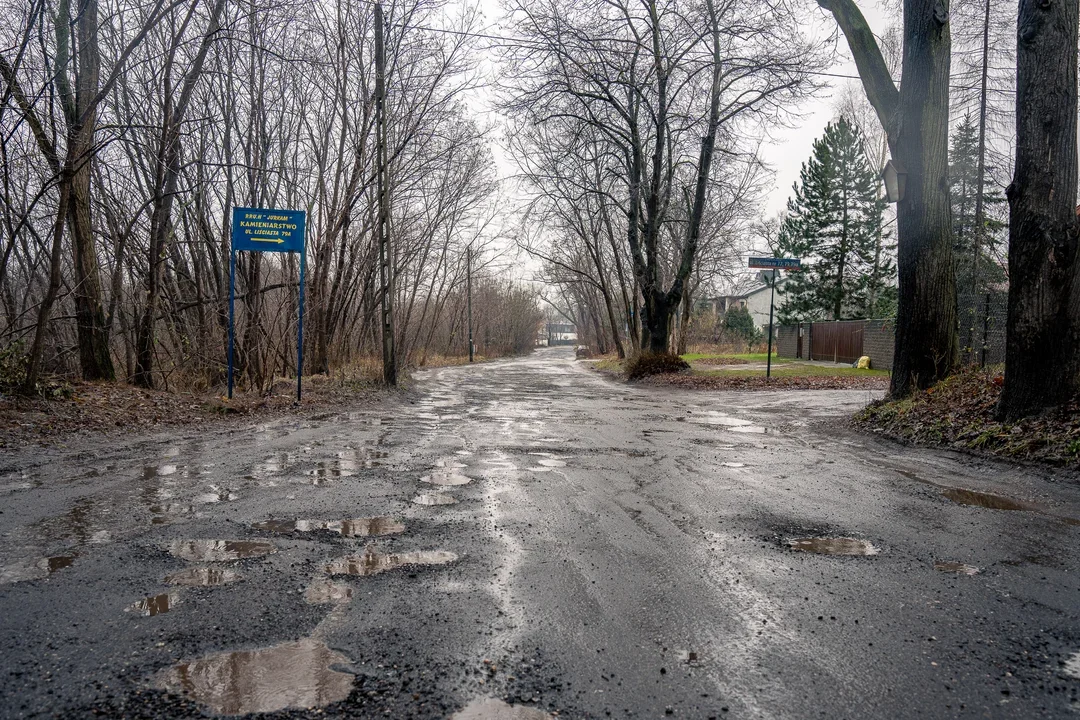 Łódź. Dziury znikną z ul. Liściastej. UMŁ zapowiada remont w tym roku - Zdjęcie główne