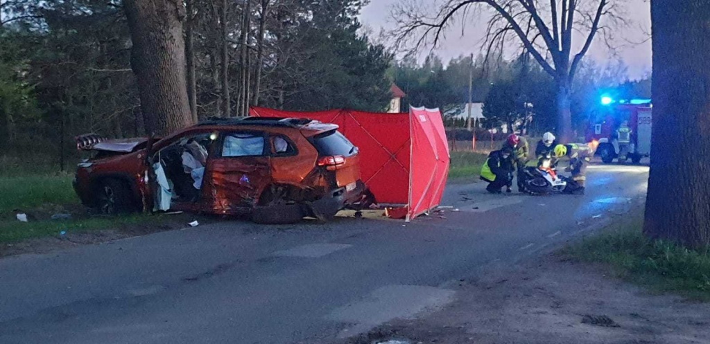 W dramatycznym wypadku w Aleksandrowie Łódzkim zginęło dwóch motocyklistów (fot. Komenda Wojewódzka Państwowej Straży Pożarnej Łódź) |wiadomości łódzkie | Łódź | TuŁódź