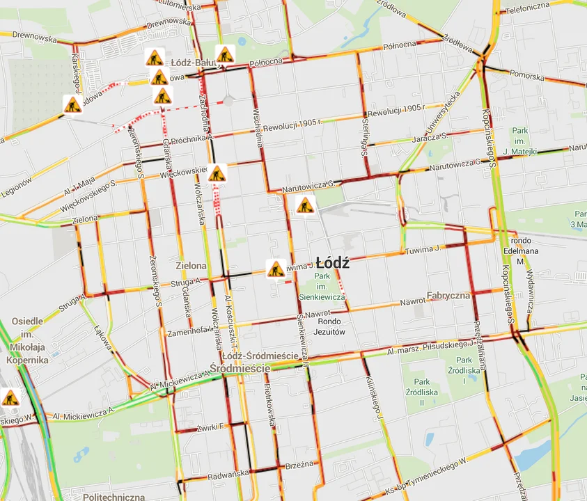 Łódź. Utrudnienia dla kierowców. Gdzie są korki? - Zdjęcie główne