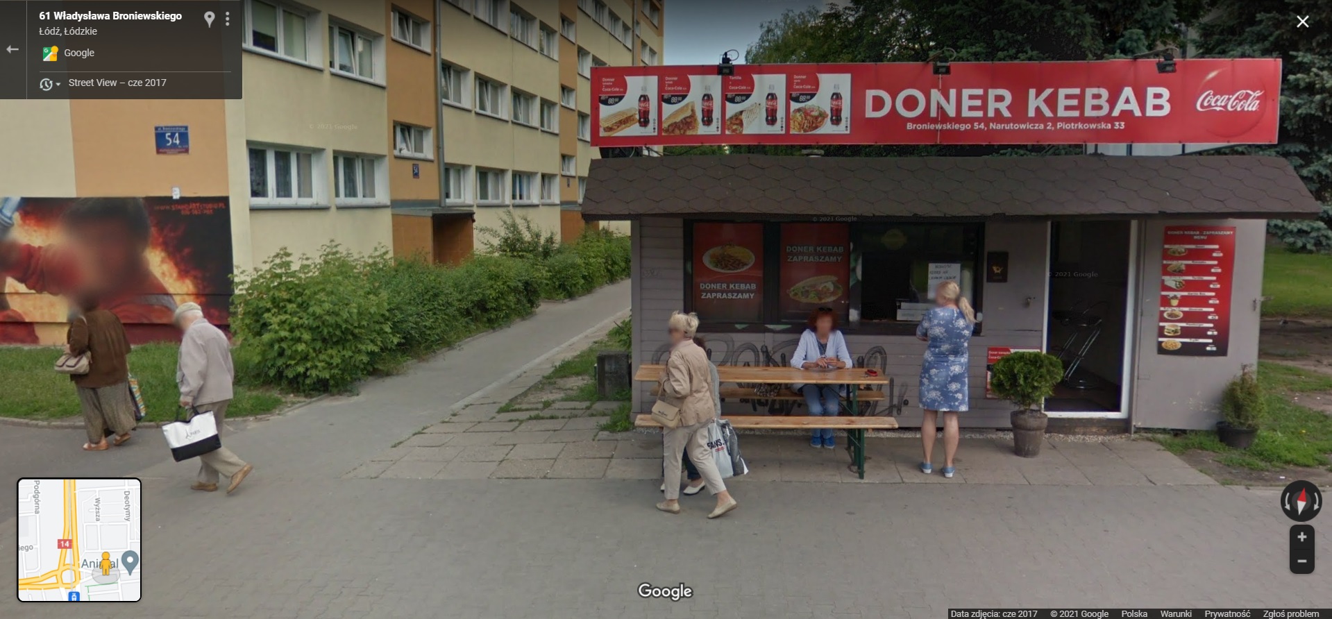 Mieszkańcy Górnej w Łodzi przyłapani przez Google Street View