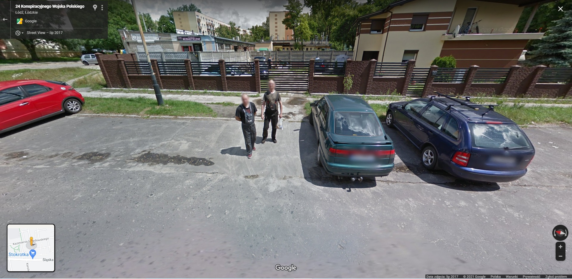 Mieszkańcy Górnej w Łodzi przyłapani przez Google Street View