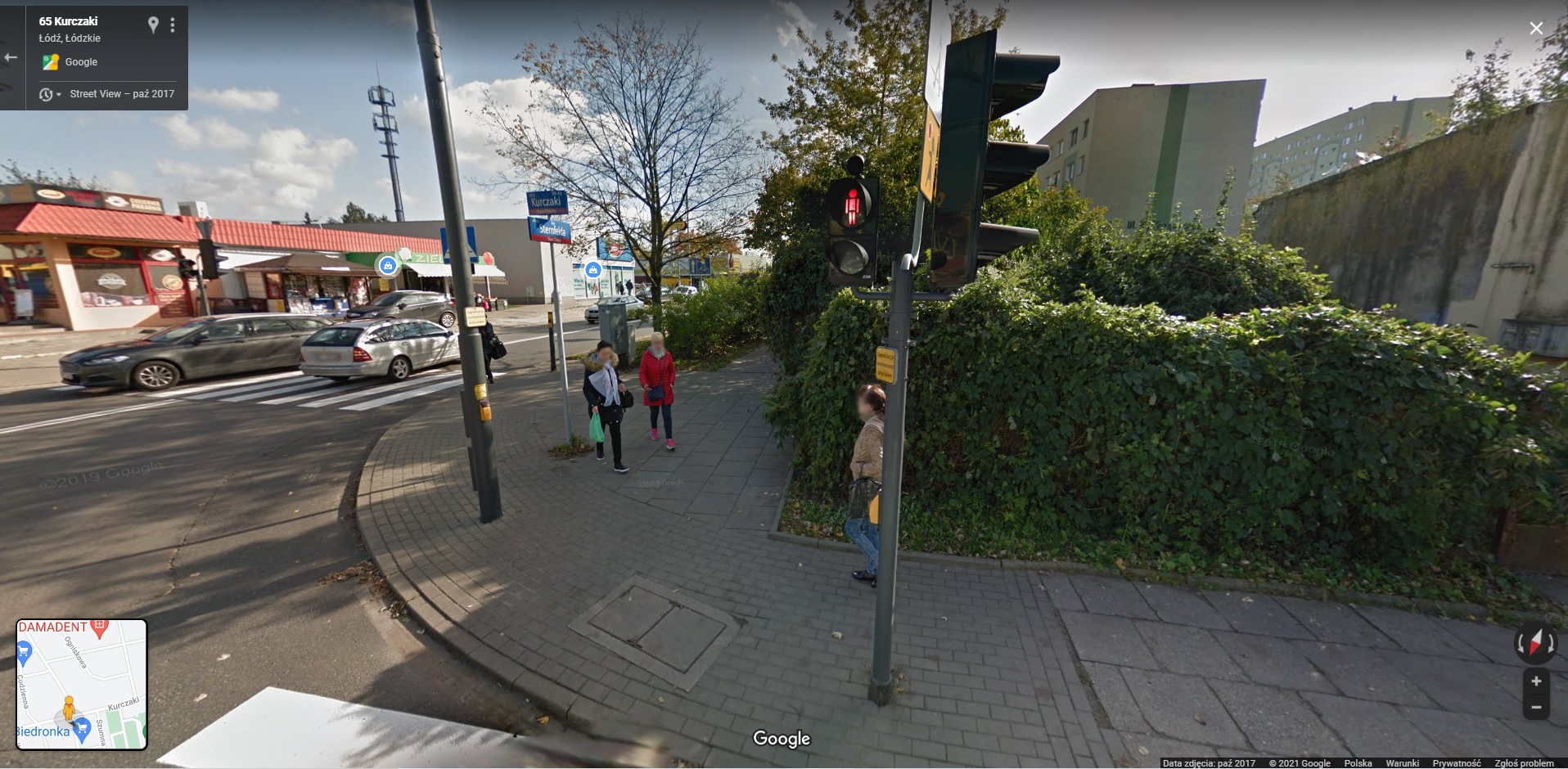 Mieszkańcy Górnej w Łodzi przyłapani przez Google Street View