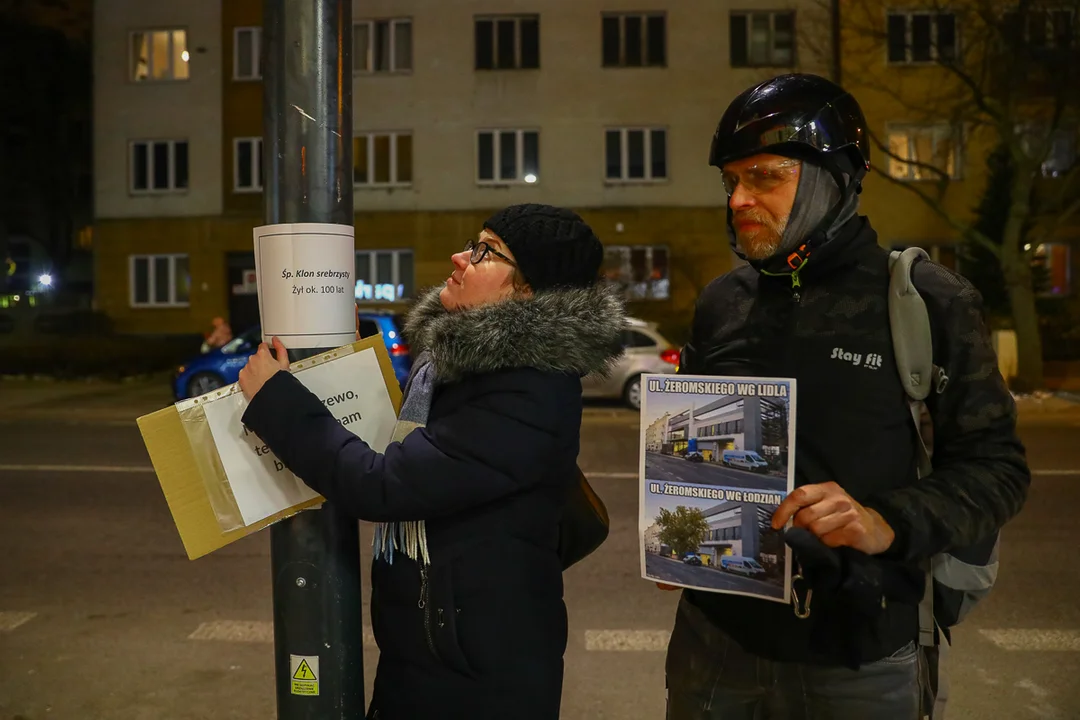 Protest pod Lidlem w Łodzi