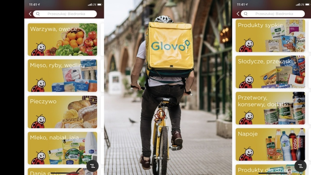 Towary z Biedronki w krócej niż godzinę trafią do domu - dostarczy Glovo - Zdjęcie główne