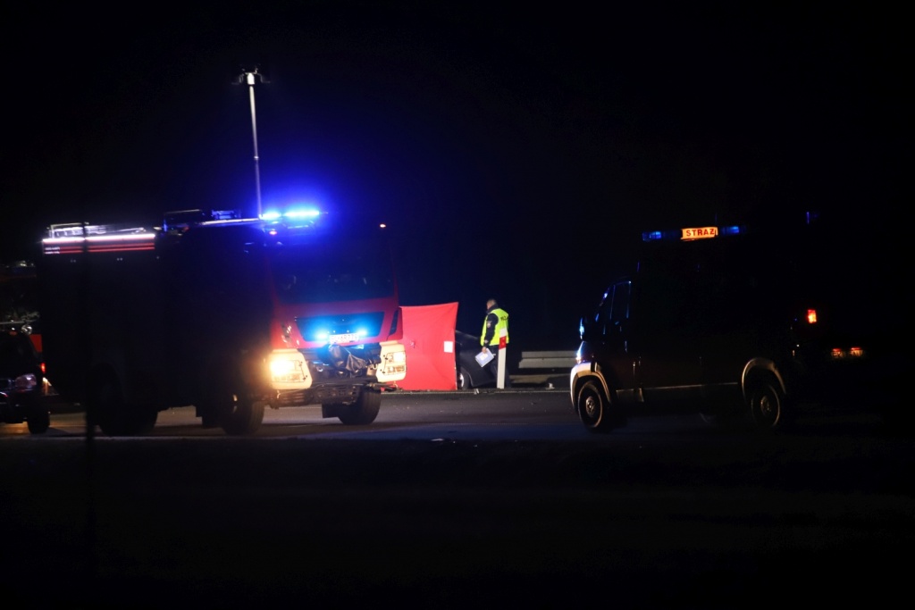 Śmiertelny wypadek pod Kutnem. Zginął kierowca, który jechał pod prąd (fot. Bartosz Nowak / KCI)